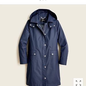 J. Crew Navy Hooded Trench Coat